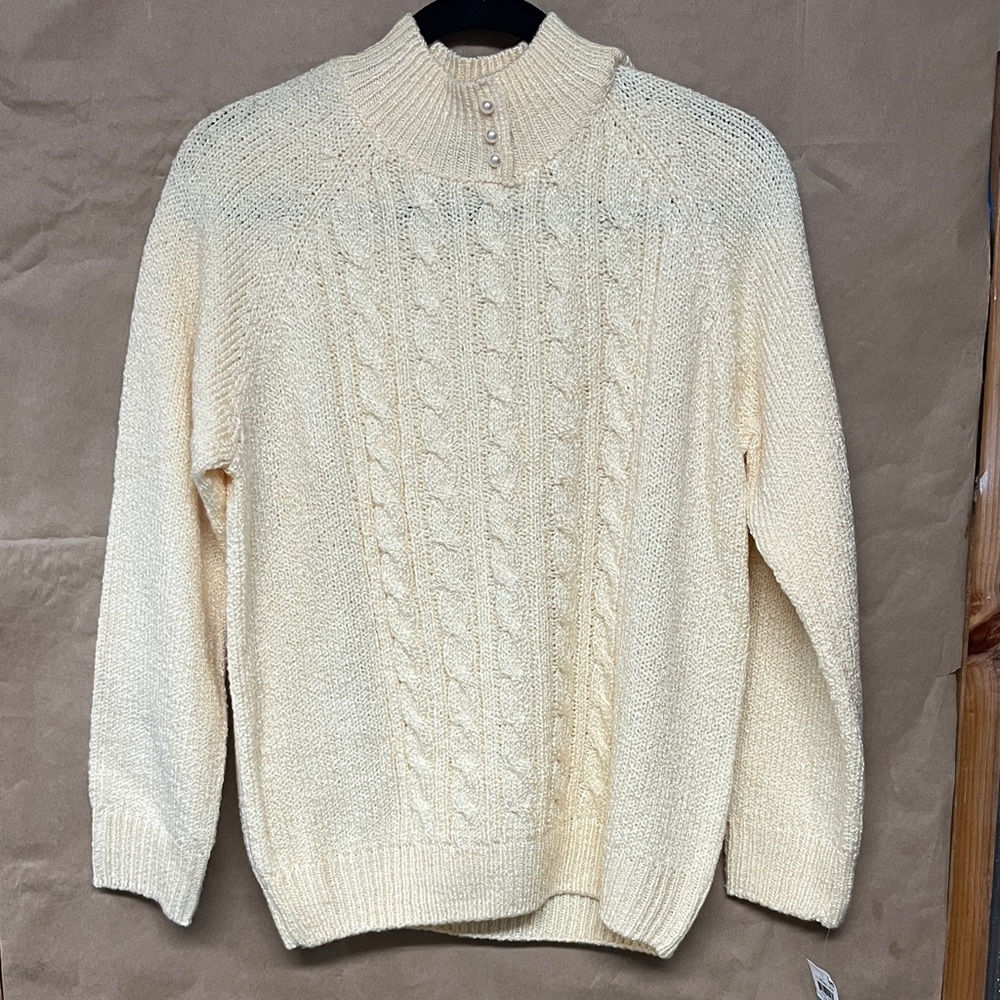 Karen Scott Soft Cream Knot petite large NWT